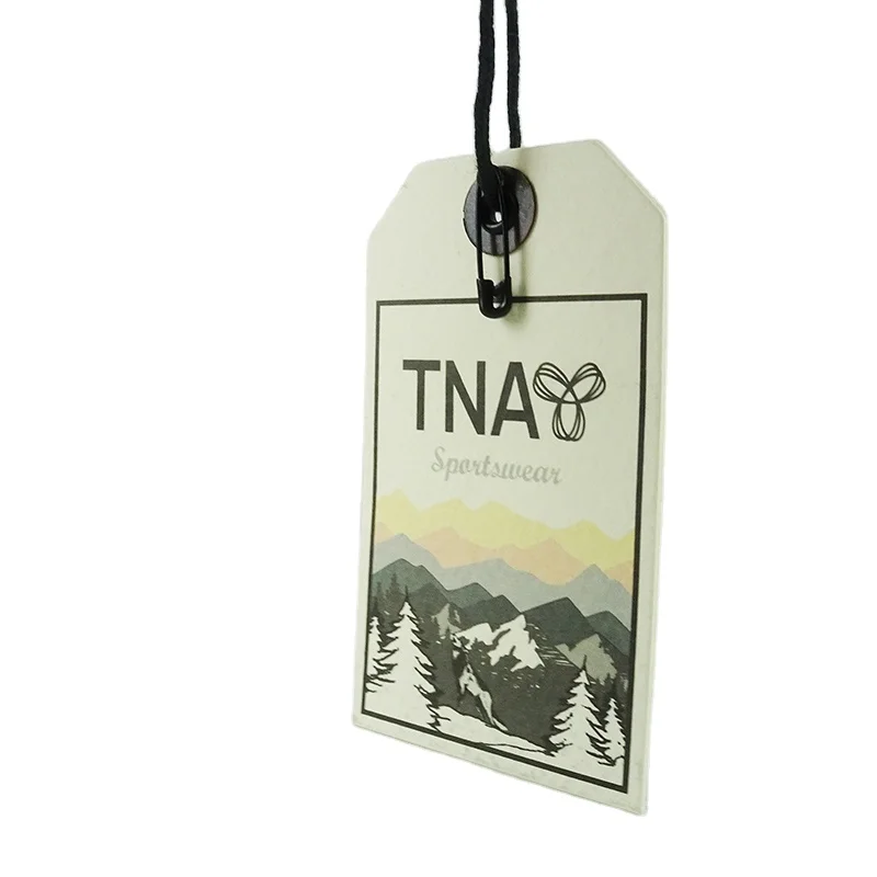 Custom Shape Blank Kraft Hang Tags with Embossed Paper and Metal Eyelets for Clothing and Garments