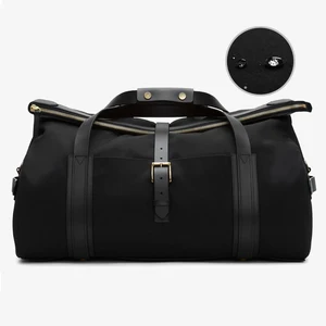Custom Logo Waterproof Nylon Luxury Black Men's Travel Sport Duffle Weekender Overnight Bag for Men