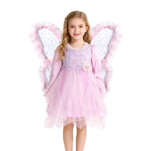 Best-Selling Girls Children Anime Cosplay Costume Set Long-Haired Princess TV Movie Character Party Dress Fairy Wings Angel