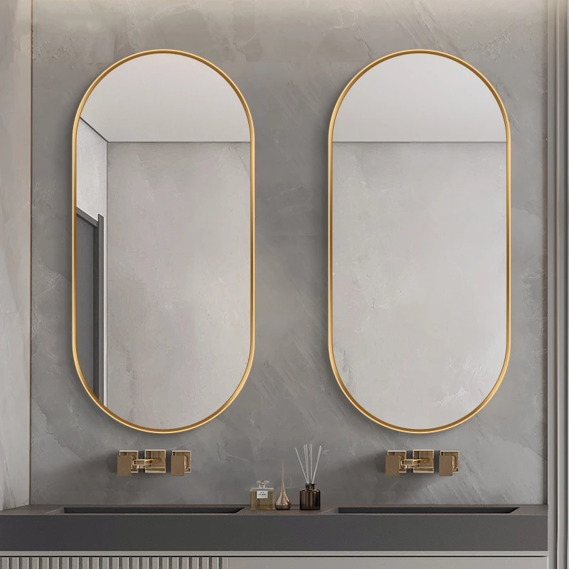 product model style bathroom  wall mounted decorative design oval frame mirror aluminum  frame mirror-4