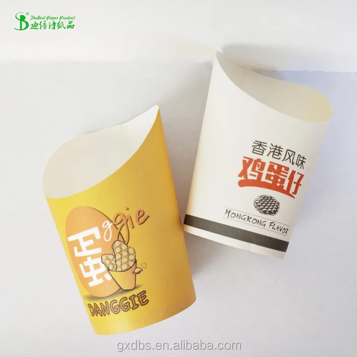 Popular Disposable Take Out French Fries Cup Paper Chip Cup Holder