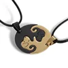 Black gold dog round pair of black lines