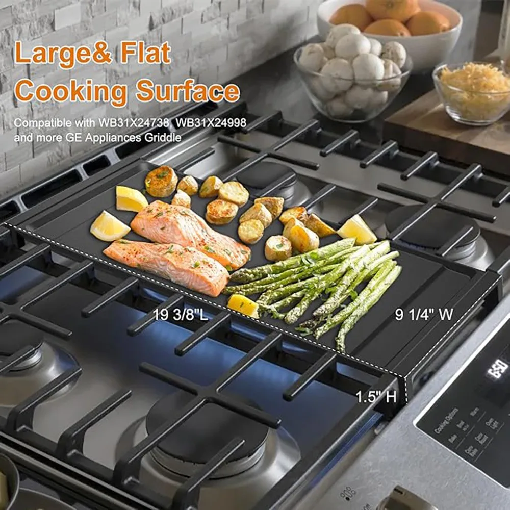 Upgraded Gas Cooktop Plate Food Grade Nonstick Cast Iron Flat