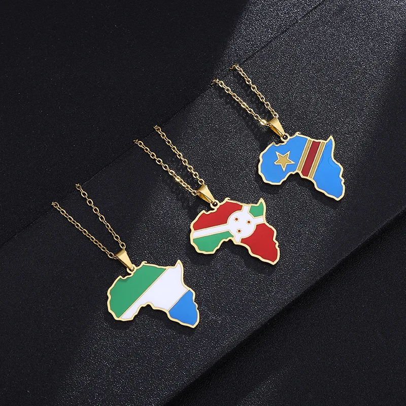 African Map Necklace