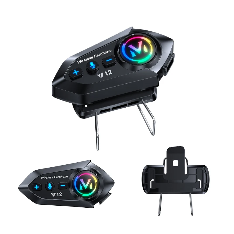 Y12 FM Radio Motorcycle bluetooth Headset Football Ski Helmet Headset With Microphone