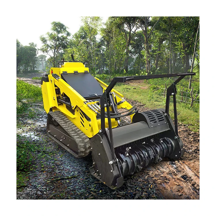 Euro 5 EPA Kubota Diesel Skid Steer Loader 400KG with Mulcher, Ideal ...