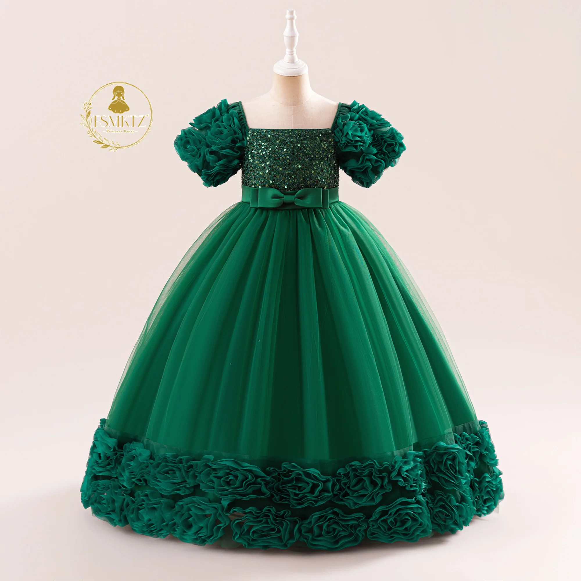 FSMKTZ Wedding Dress for Kids Latest Design Tulle Lace