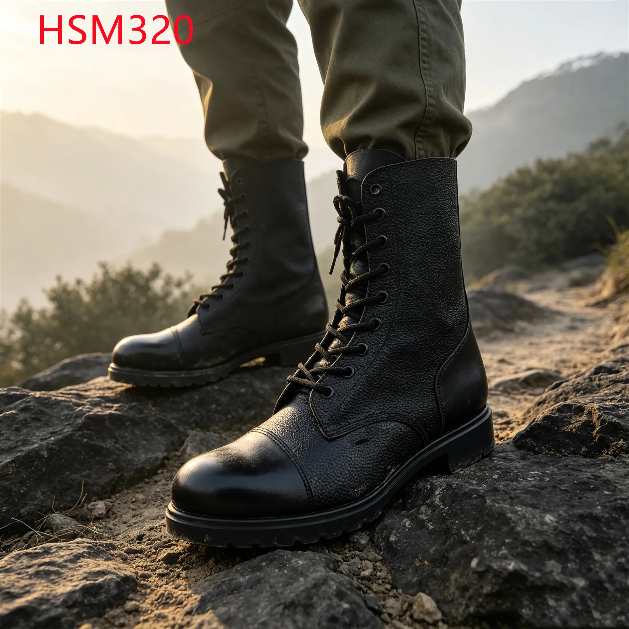 LXG,High-intensity Training Vulcanized Molded Sole Combat Boots Split Leather Upper Hua Singh 11'' Tactical Gear Boots HSM320