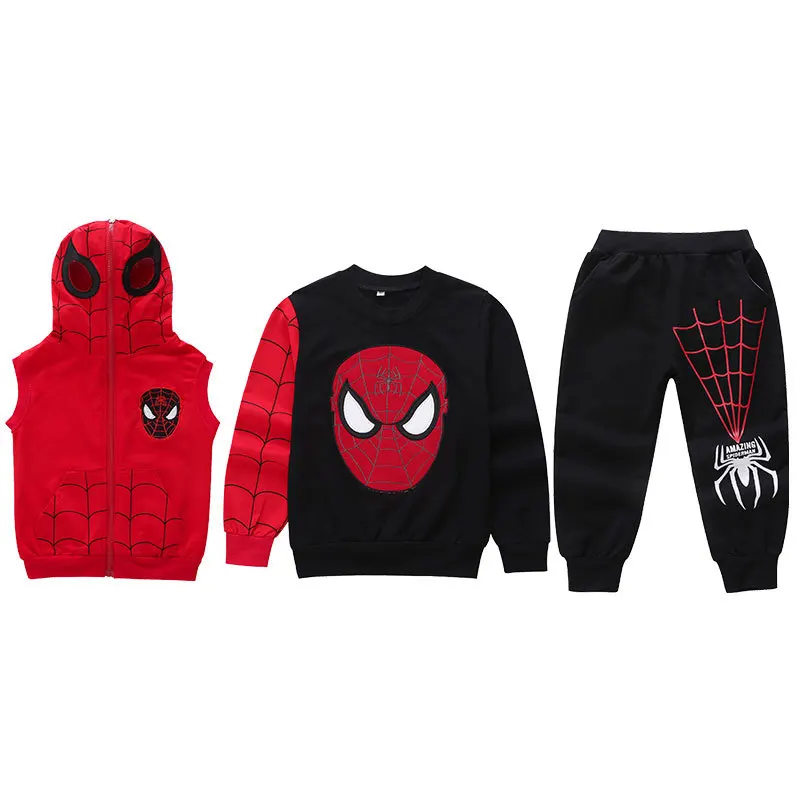 Enfants Spiderman Costume Survêtement Set Full Zip Hoodie Jacket