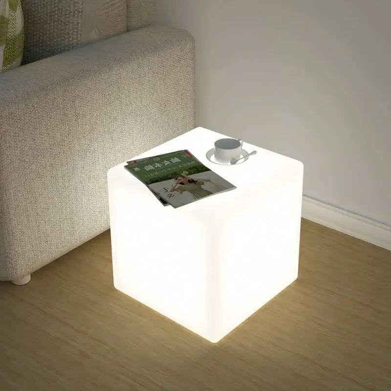 Custom Night Club Cube Chairs and Bar Table Illuminated Waterproof for Outdoor Parties and Home Use Color Change Set