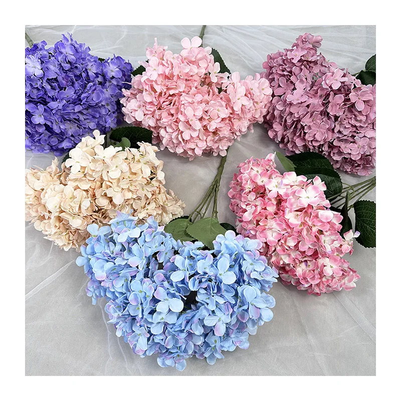 MeiYang 480 petals 5 forks Hydrangea High Quality Artificial Flowers for Christmas Decor for DIY Hot Sale Factory