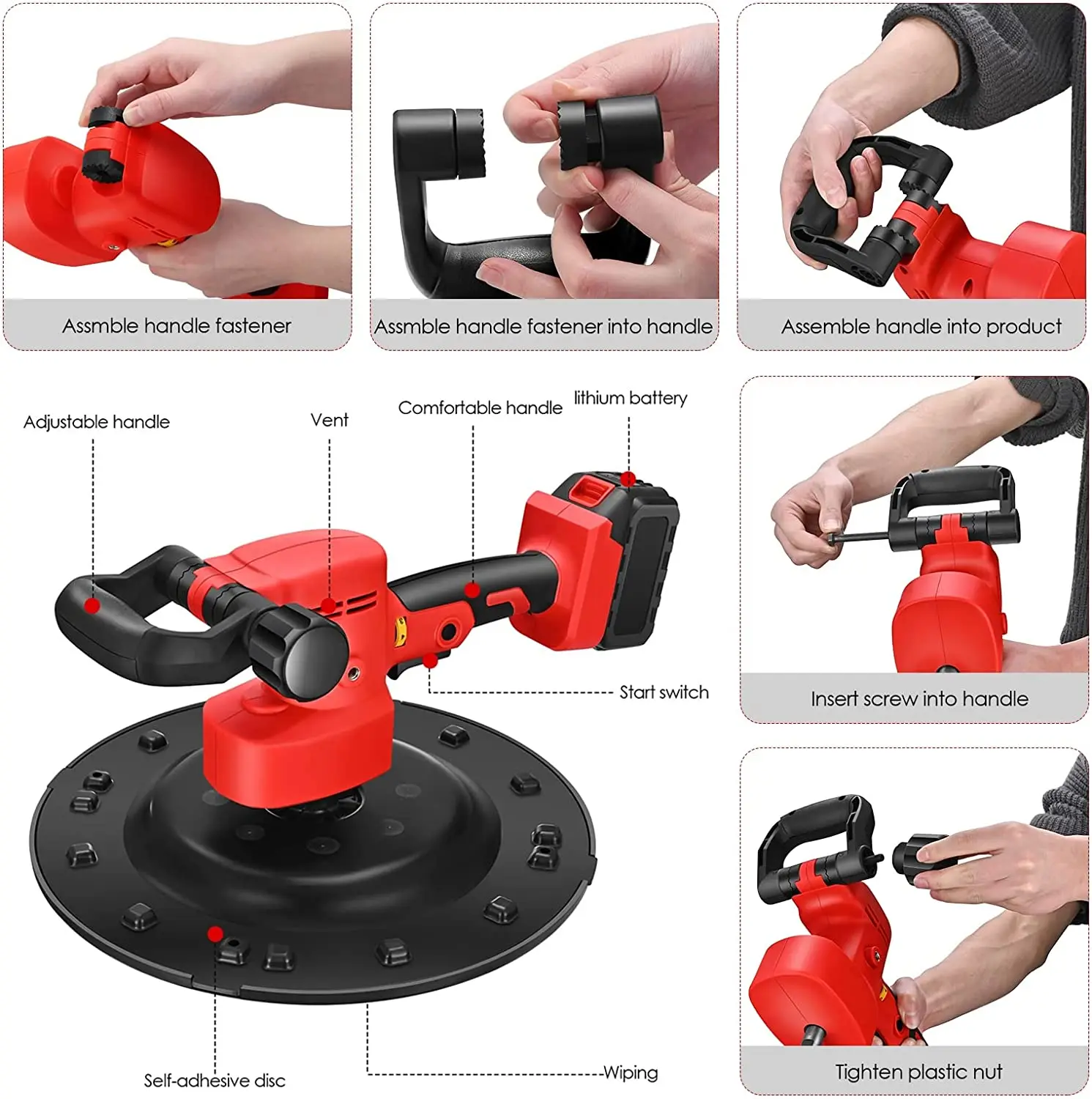 Mini Electric Power Trowel Rendering Machine Surface Finishing Screed Wall Plaster Smoothing Machine