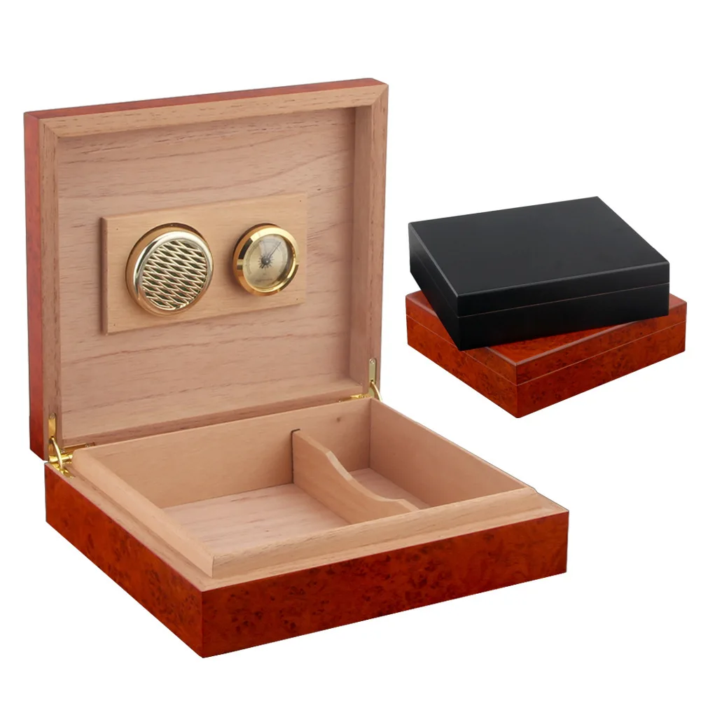Marble Cedar Wood Portable Cigar Humidor Constant Humidity Surface ...