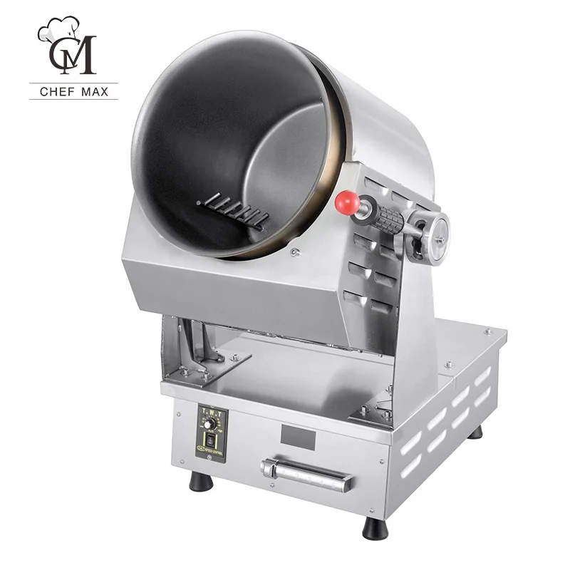 CHEFMAX Коммерческая Автоматическая барабанная вращающаяся газовая электрическая Жареная Машина для риса мешалка жареная печь