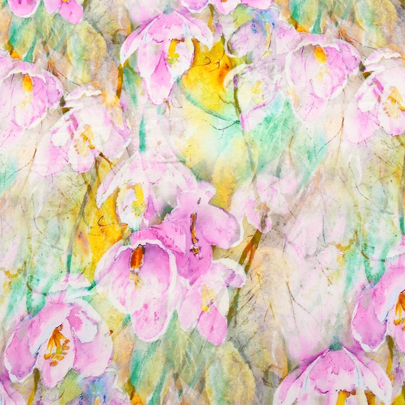 Ткань из вискозы с цветочным принтом