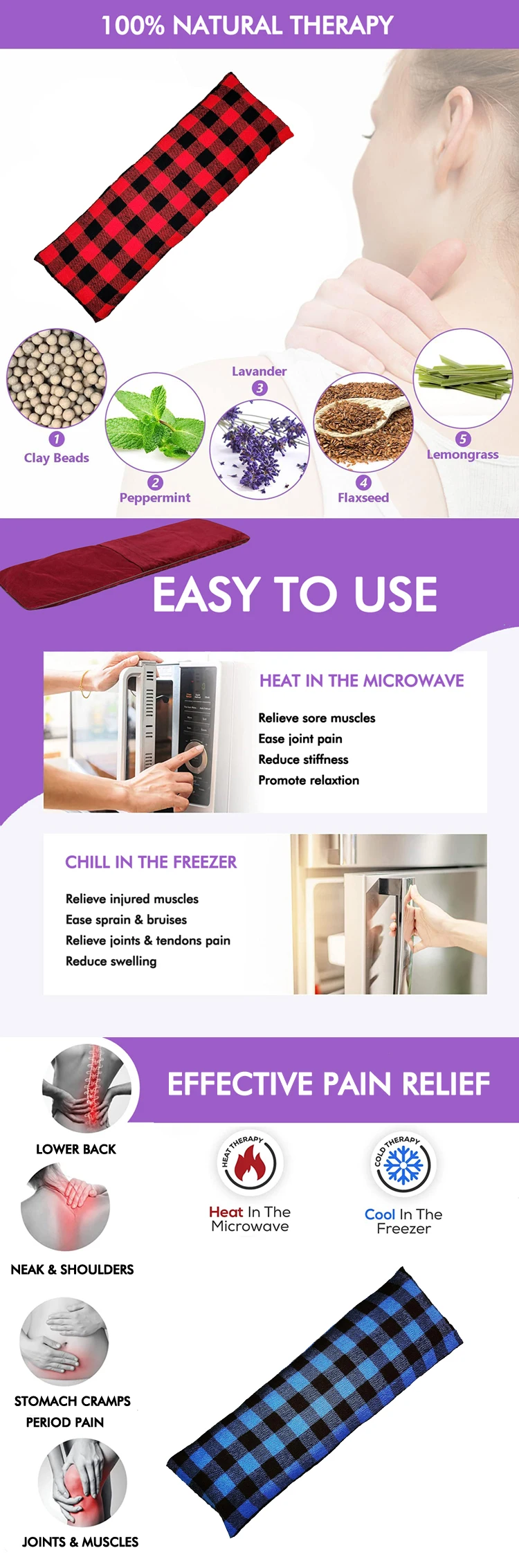 microwave lavender wheat bag heated neck wrap moist heating pad for neck shoulders