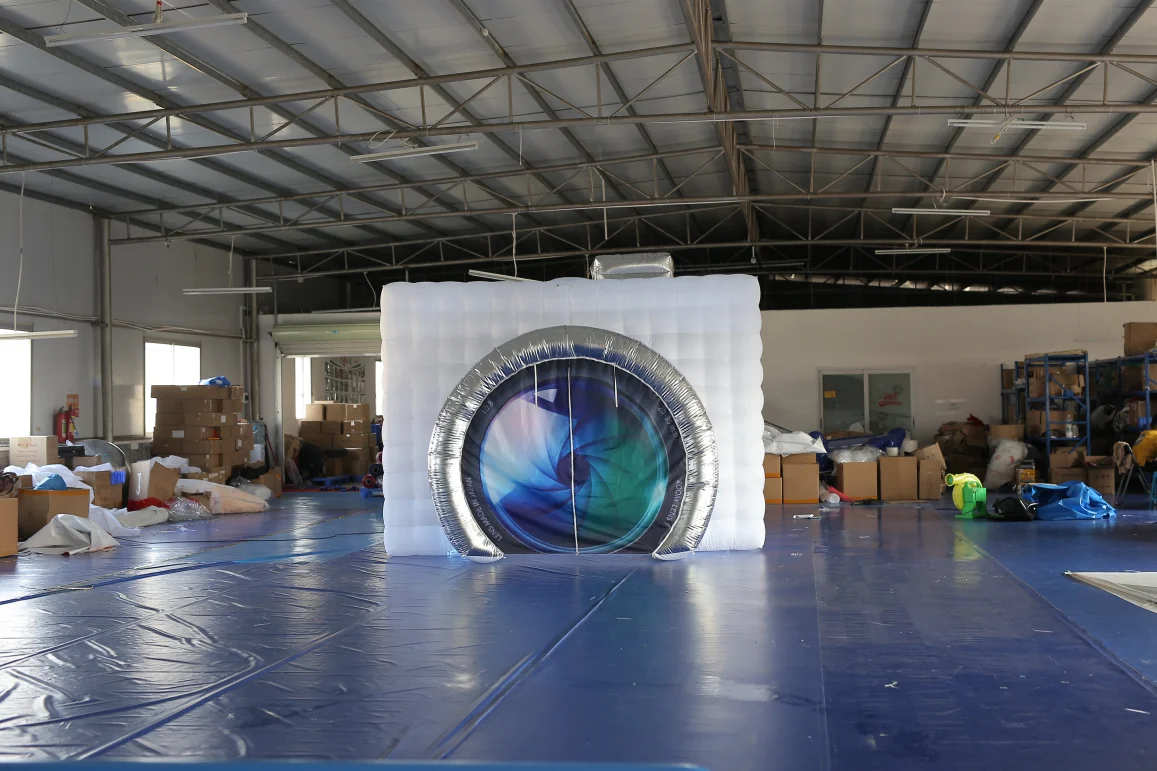 Inflatable camera shape photo booth with led light