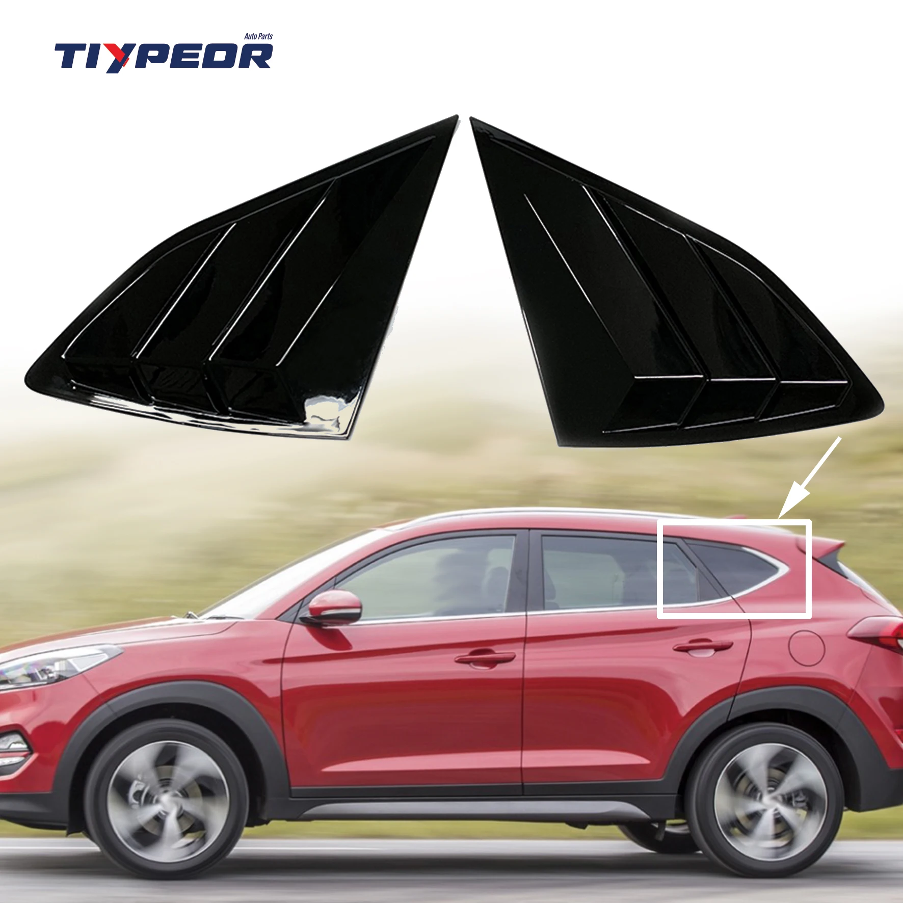 product auto accessories for tucson 2015   2020 car side window louver shutter car vent cover trim decoration body kits-5