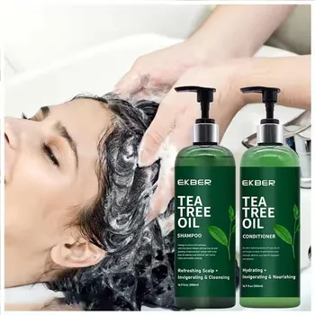 500ML Hair Care Products Tea Tree Oil Shampoo Natural Hair Conditioner and Shampoo Set