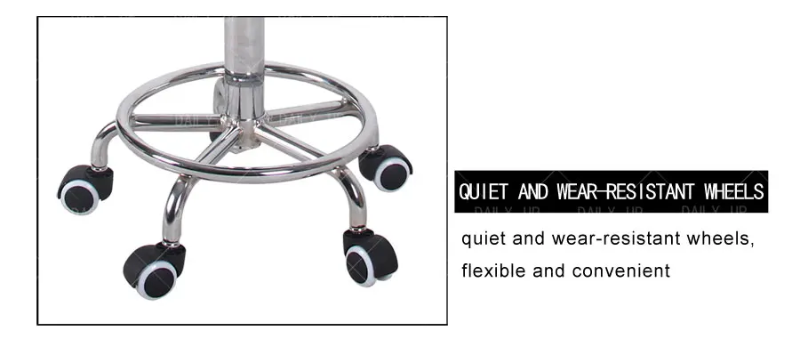 Adjustable Laboratory Stool With Footrest Swivel Leather Seat Lab Stool Fixed Backless Chair For Hospital Workshop Counter