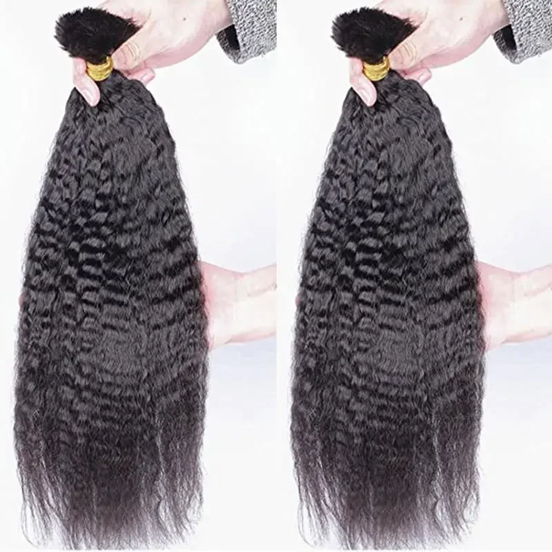 Capelli umani lisci e crespi sfusi per trecce micro trecce mongole Hair Coase Italian Yaki Hair Bundles 100g 3 pezzi/lotto_voghion.com