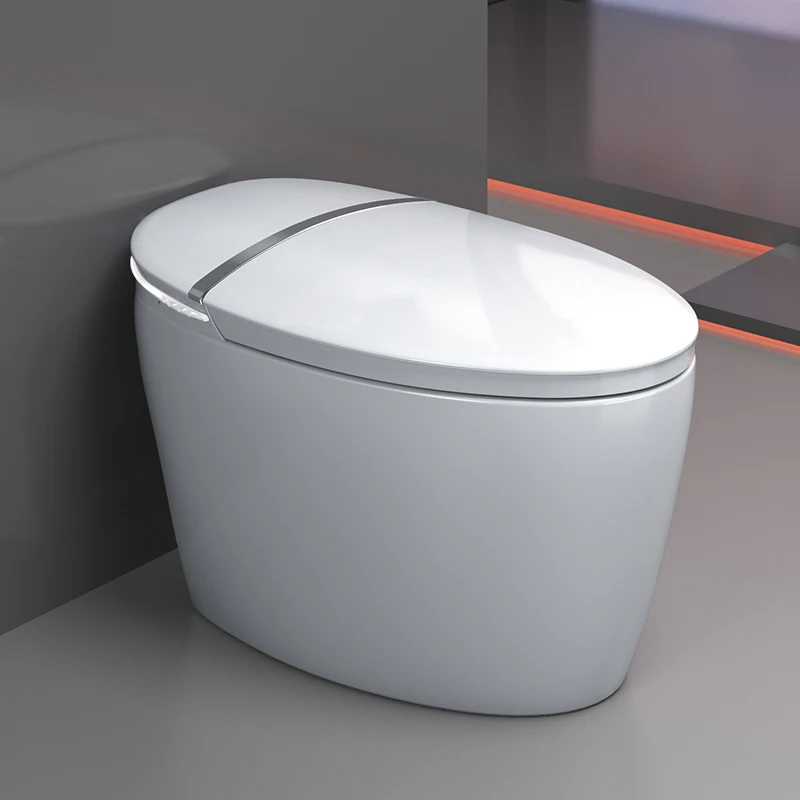 Automatic Ceramic Self Cleaning Bathroom Egg Shape Smart Toilet Intelligent Sanitary Ware Bidet Toilet Bowl