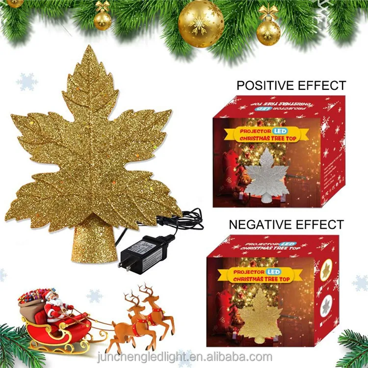 Rotating Snowflake Xmas tree Topper Projection Led Light