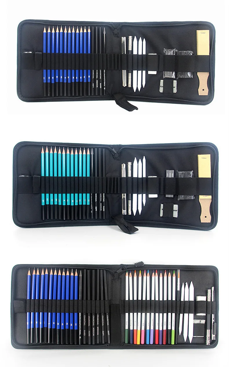 Complete Colored Pencil Set With Travel Case For Drawing & Colouring_voghion.com