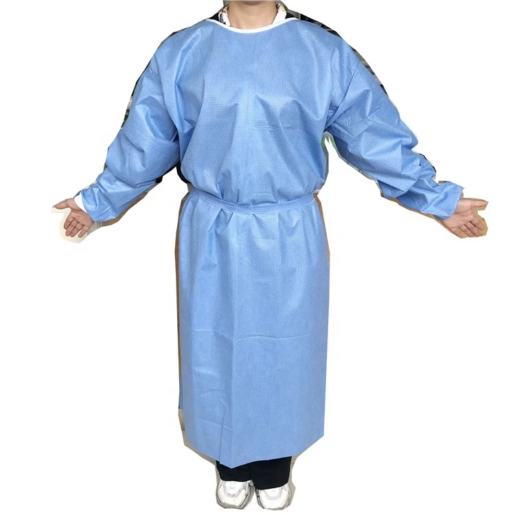 Hot Sale Disposable Blue SMS Isolation Gown Made in China manufacture