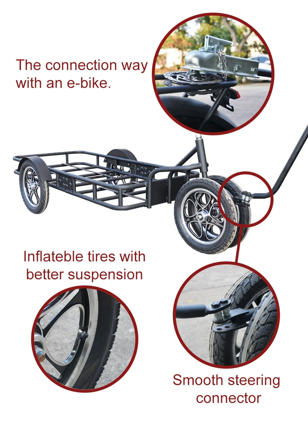 16' Wheels-quick Release Steel Large Cargo Small Bicycle Bike Motorcycle Camper Cargo & Utility Trailers