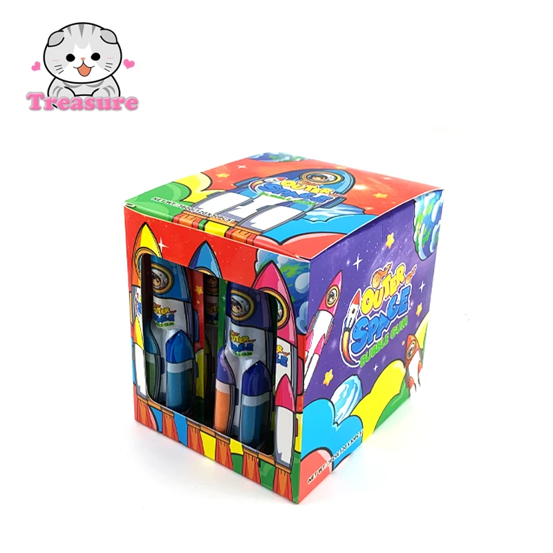 Wholesale Halal Fruity Colorful bar Shape Bubble Gum Rocket Shape 3 Pcs Bubble Gum