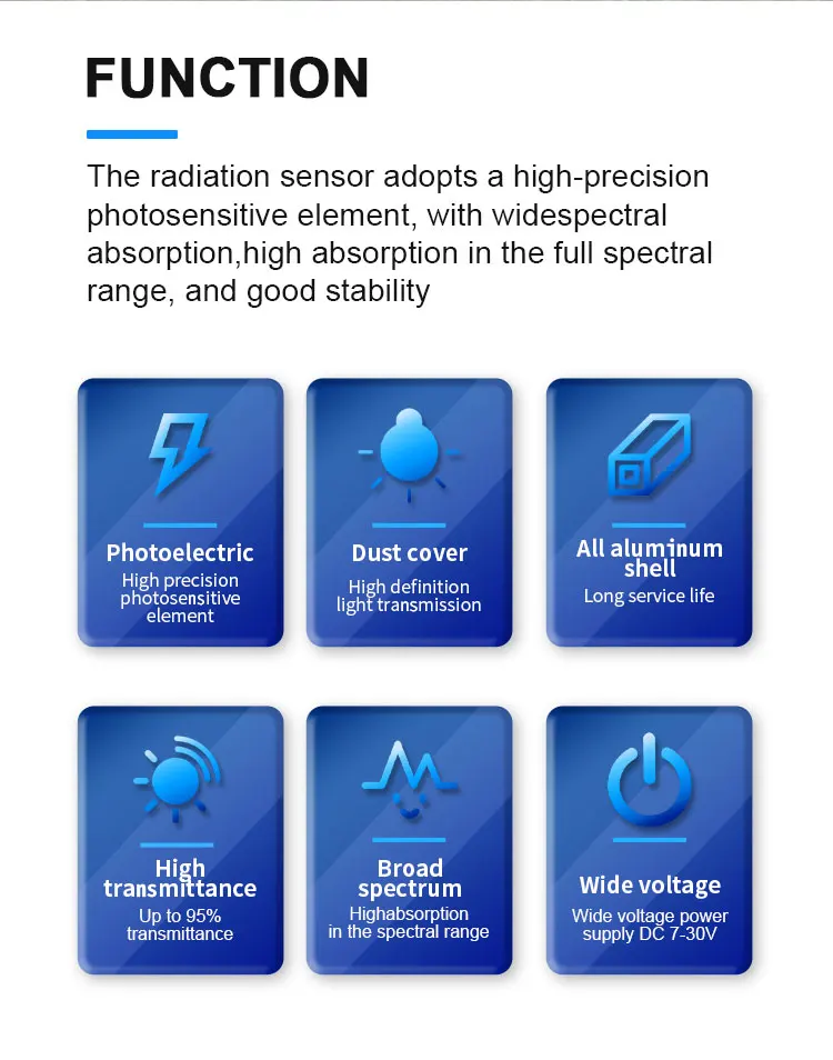 Total Solar Radiation Sensor 0-5V Output Radiation