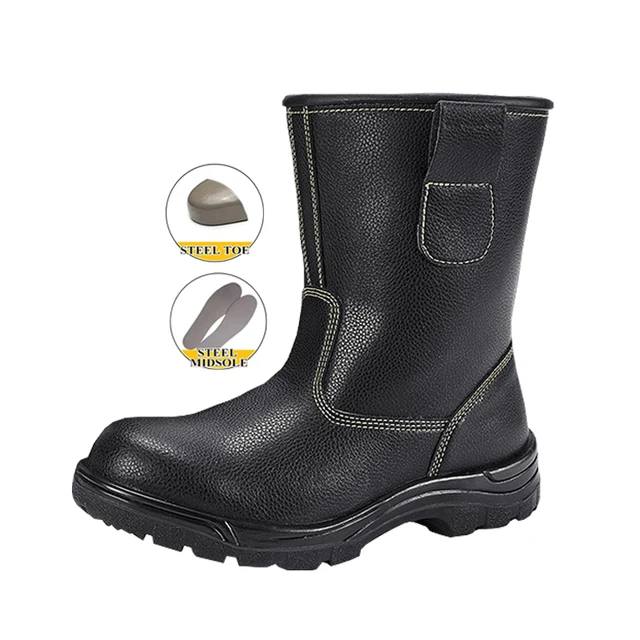 Best Oil Rigger Boots Underground Mining Coal Top Calf Wide Fit PU Sole Composite Cap And Kelvar Safety Leather Work Shoes