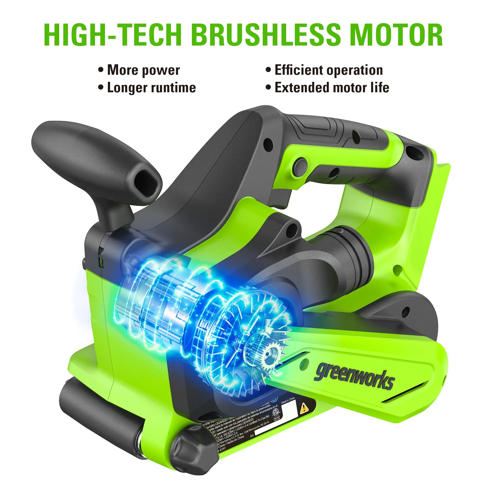 Greenworks 24V (3x18) Brushless Cordless Belt Sander and Dust Bag Tool