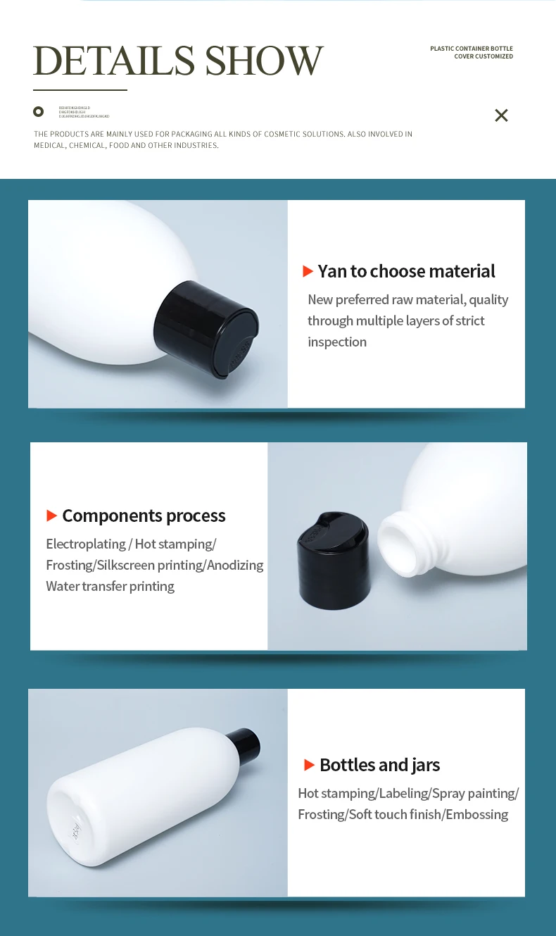 Wholesale Various Capacities Round Shoulder Round Shampoo Shower Gel Essence Lotion Hdpe Plastic Bottles