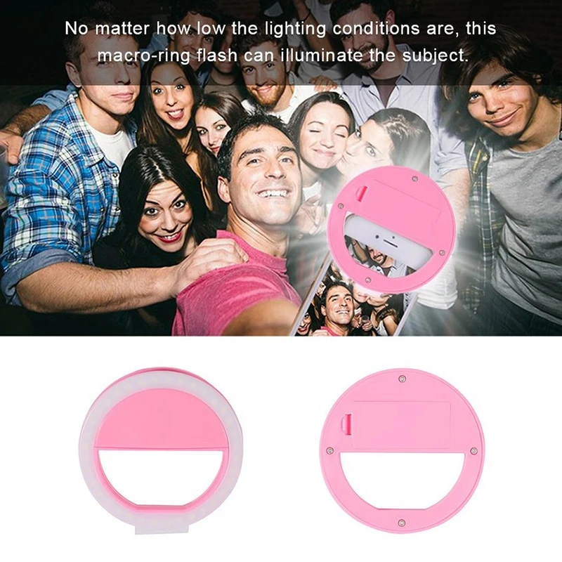 Led Selfie Ring Light Mobile Phone Lens LED Selfie Lamp Ring for IPhone  Phone Selfie Clip Light Accessories