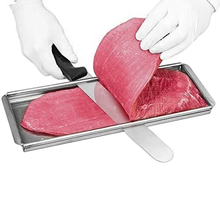 Premium Manual Beef Jerky Meat Slicer Cutting Board with Professional 10 inch Carving and Slicing Knife