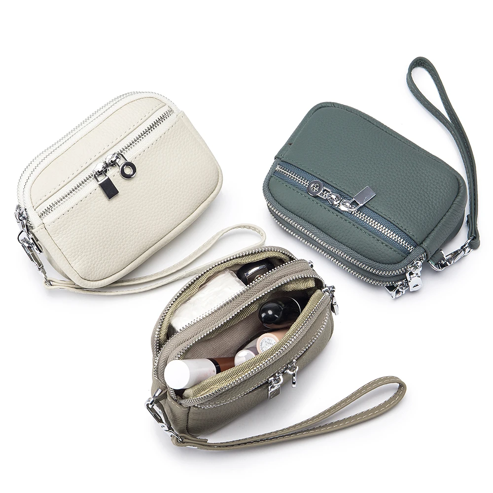 Женский мини-кошелек с двойной молнией