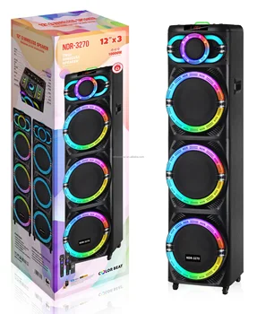 NDR-3260 Wireless BT Karaoke Speaker 2 Mic Colorful Light Speaker Bass HI-FI Music Party Speaker Outdoor Use big power 100W