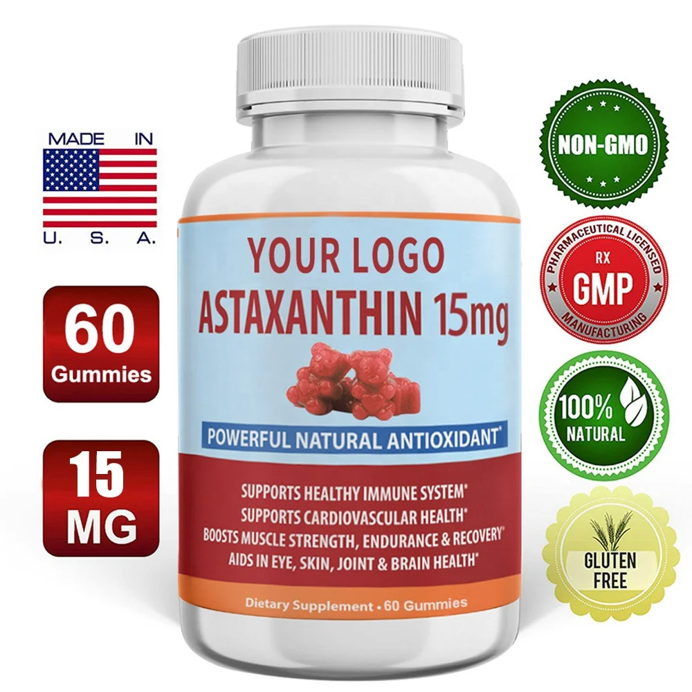 High Potency Vitamins Antiaging15mg Astaxanthin Gummies Supports Eye
