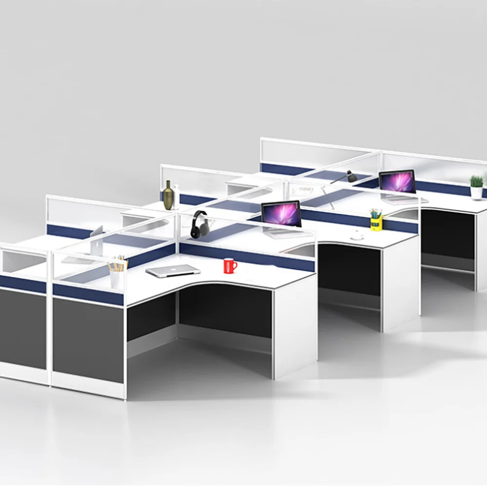 Modern Design Four Person Open Office Cubicle Workstation