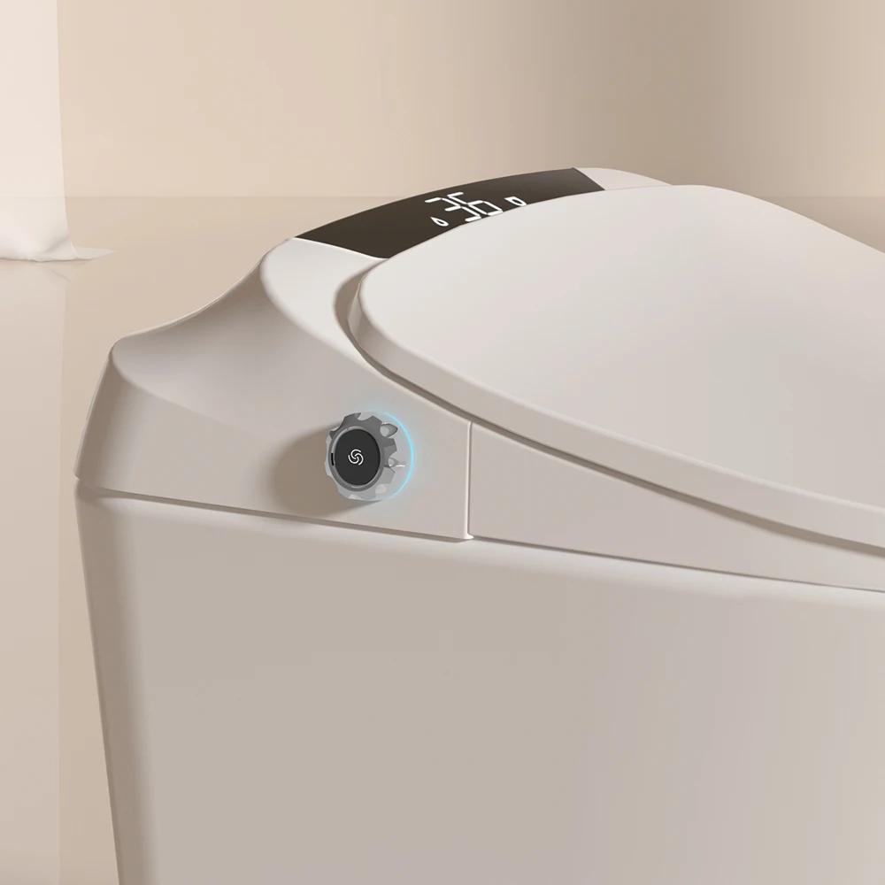 GYE Model #908E High-End Automatic Flush Electric One Piece Paperless Smart Toilet with Remote Control and Seat Heating
