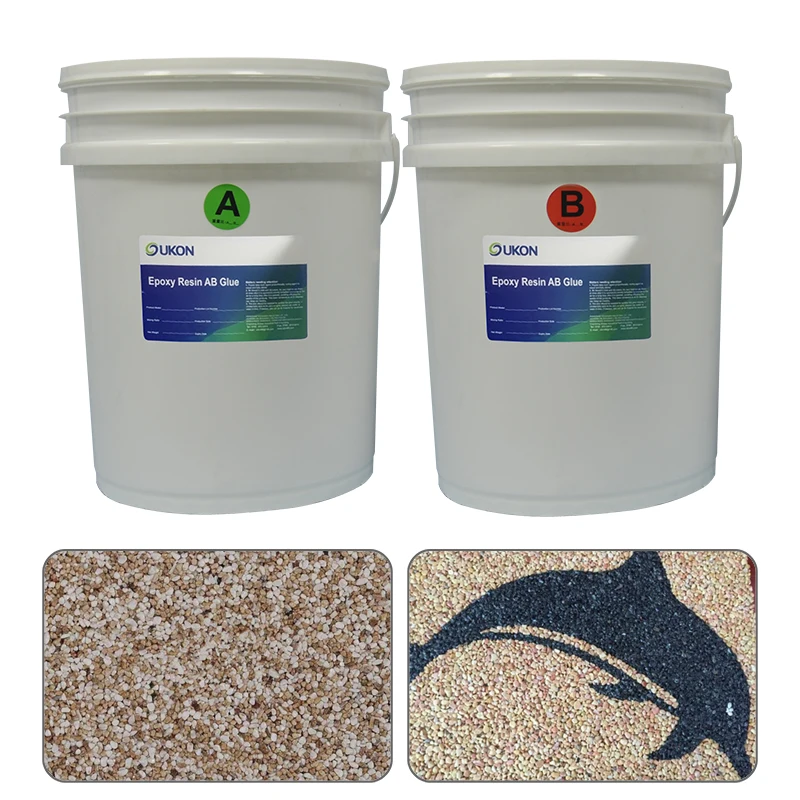 High Permeable AB Epoxy Resin 2:1 Gravel Bonding Surface Pebble Stone Epoxy Floor Flooring for Gravel Driveway Paving