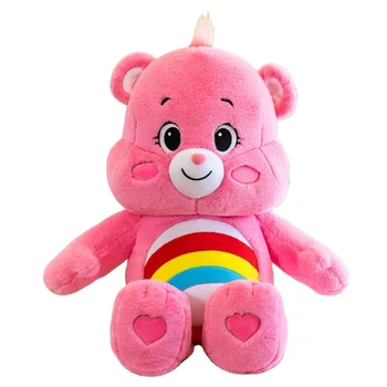 Squishy Toys Stuffed Animals Play Care Bear Good Luck Plush Rainbow Bear Anime Plush Toys Blue Purple Pink Bear Doll Kid's Toys