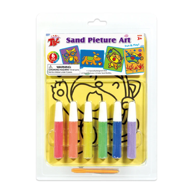 Oem Customized Sand Picture Design Nontoxic 6 Colors Sand Paints