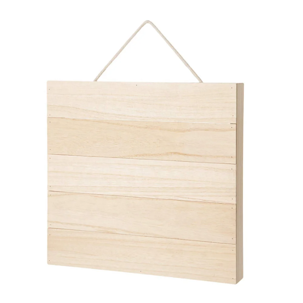 Blank Plaque Building Model Square DIY Craft Pyrography Projects Unfinished Wood Pieces