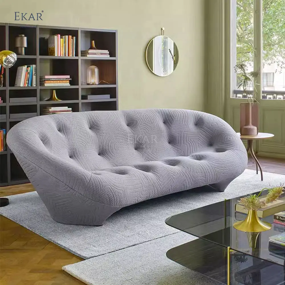 product shell shaped creative modular sofa cozy velvet set with shaping foam unique comfort living villa apartment bedroom bag storage-66