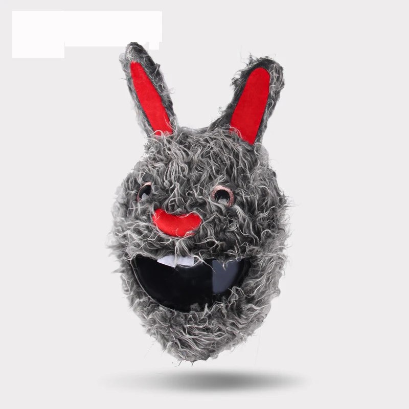 2024 High Quality Customization Stitch Devil Rabbit Bunny Motorbike  Motorcycle Helmets Plush Cartoon Cover