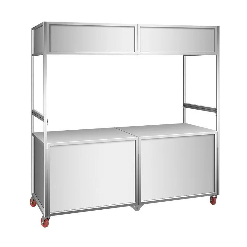 Collapsible Fast Food Cart for Noodles KanTon Boiling Teppanyaki Deep Fry Portable Food Trailer Snack Machine