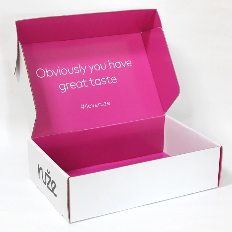 Custom Printing Gray Corrugated Cardboard Shipping Package Boxes Designed Colored Mailer Logo Customized Paper Boxes